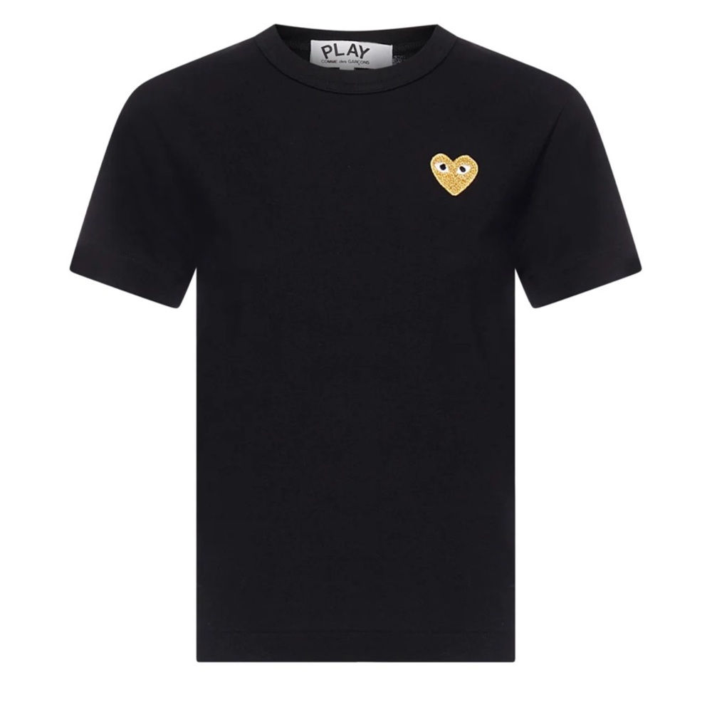 comme des garcon heart patch tshirt